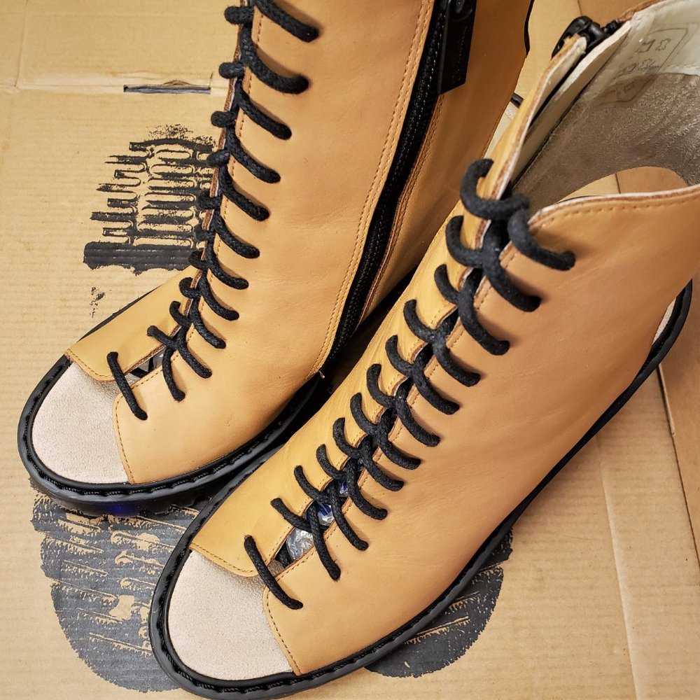 Dr. Martens Tan Carmelita Open Toe Boots - Picture 3 of 9